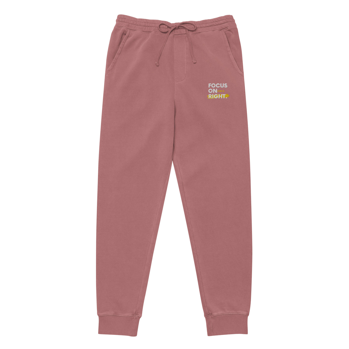 Men's Pigment-Dyed Maroon Sweatpants - Focus On What Is Right