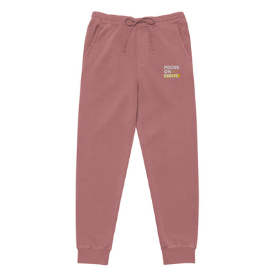 Women's Pigment-Dyed Maroon Sweatpants - Focus On What Is Right