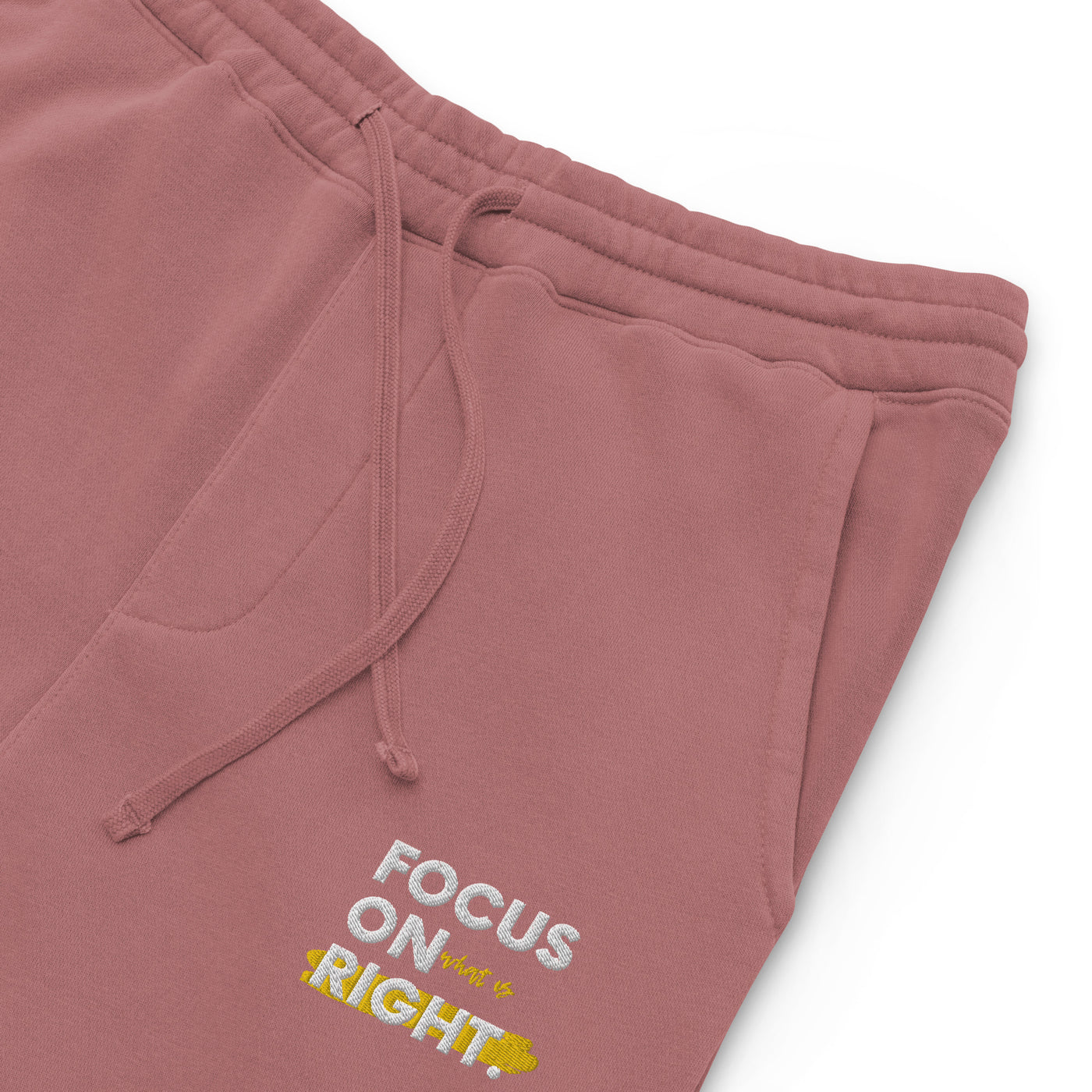 Men's Pigment-Dyed Maroon Sweatpants - Focus On What Is Right
