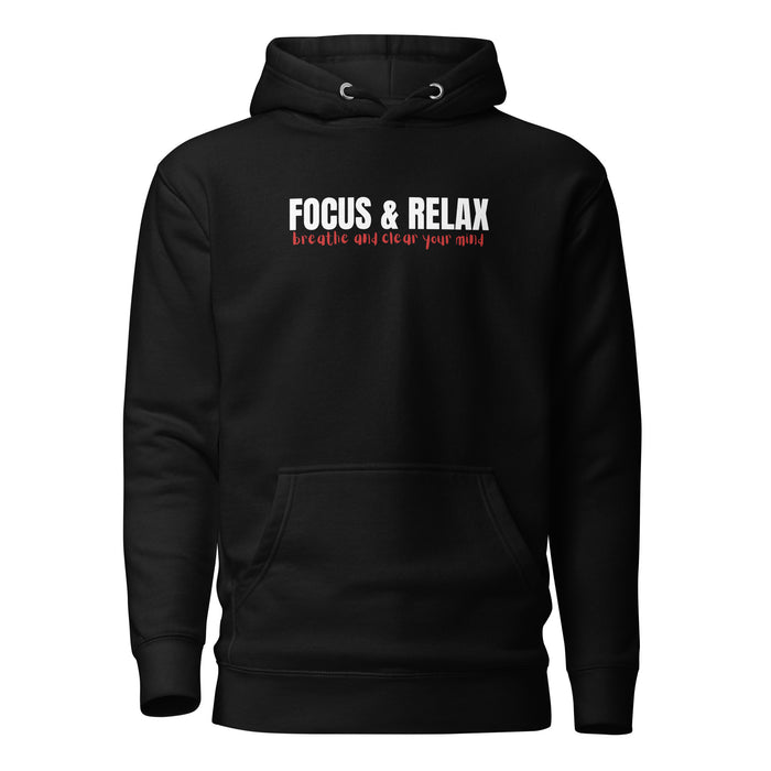 Men’s Black Hoodie - Focus and Relax