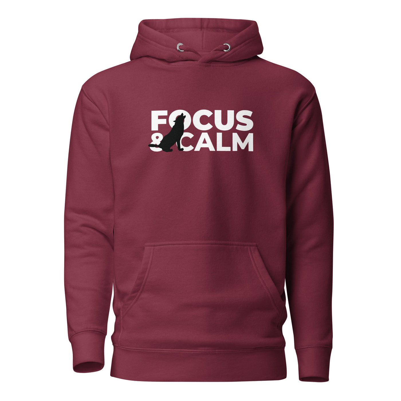 Men's Maroon Hoodie - Focus and Calm