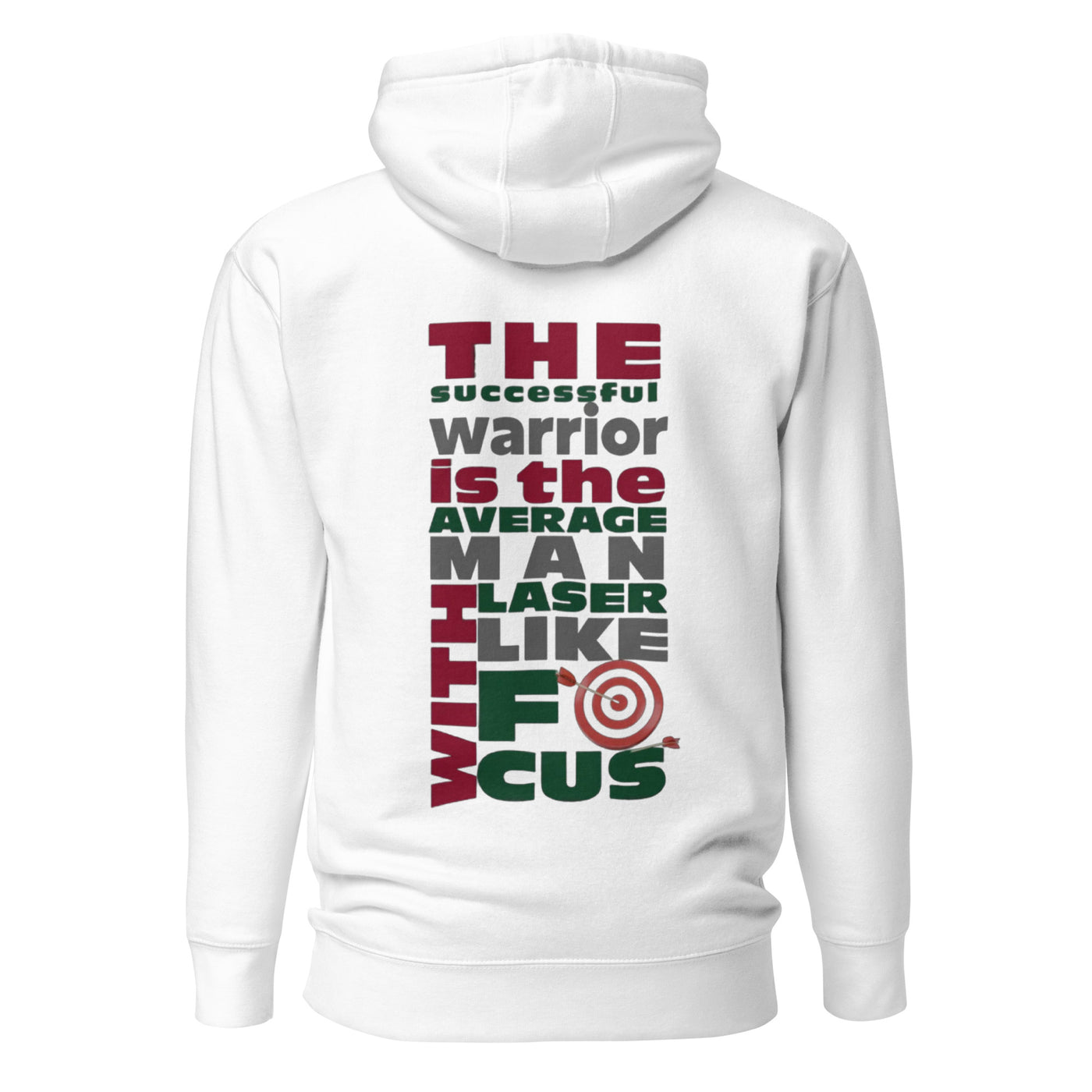 Men's White Hoodie - Laser-Like Focus