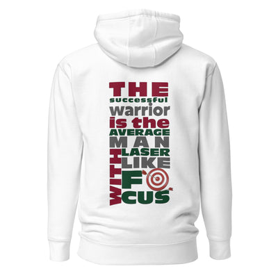 Men's White Hoodie - Laser-Like Focus