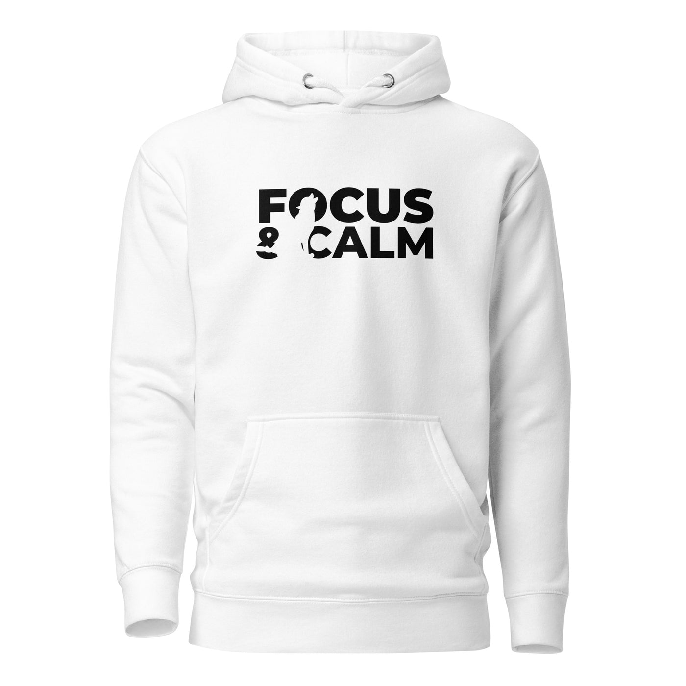 Men's White Hoodie - Focus and Calm
