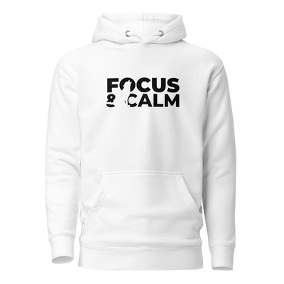 Men's White Hoodie - Focus and Calm