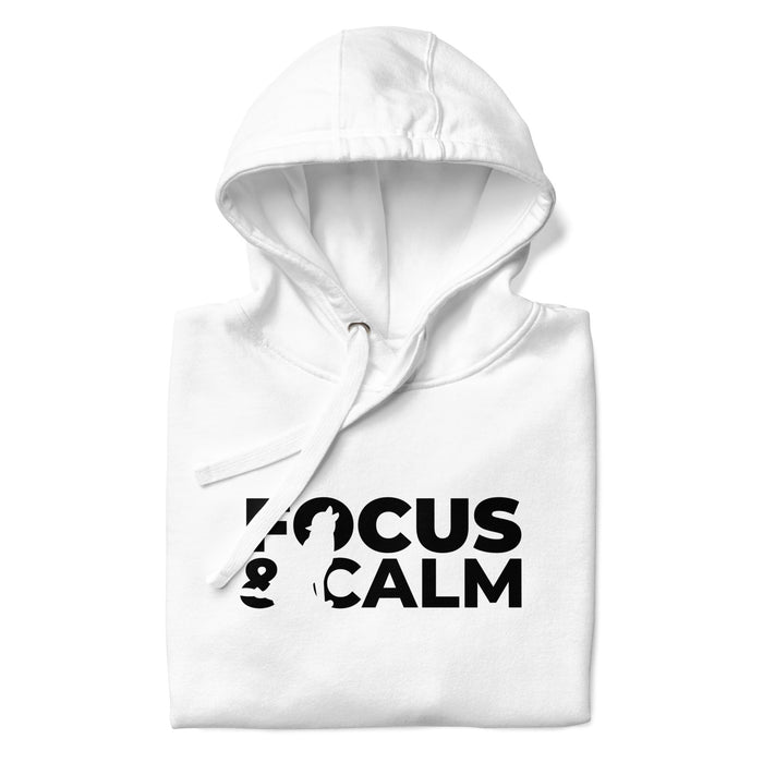 Men's White Hoodie - Focus and Calm