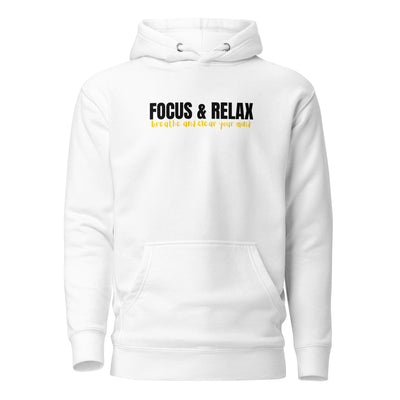 Women’s White Hoodie - Focus and Relax