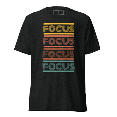 Men's Tri-Blend Charcoal Black T-Shirt - Focus