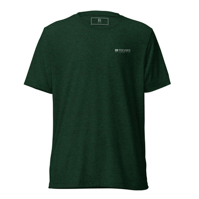 Women's Emerald Tri-Blend Embroidered T-Shirt - Be Focused Proverbs 4:25
