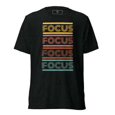 Men's Tri-Blend Solid Black T-Shirt - Focus