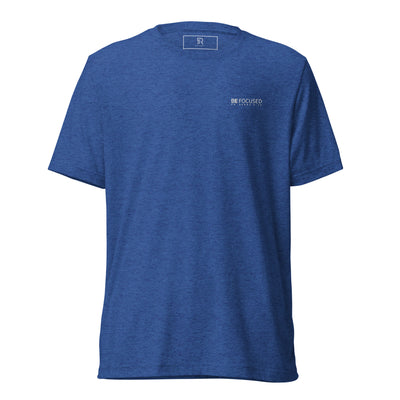 Men's True Royal Tri-Blend Embroidered T-Shirt - Be Focused Proverbs 4:25