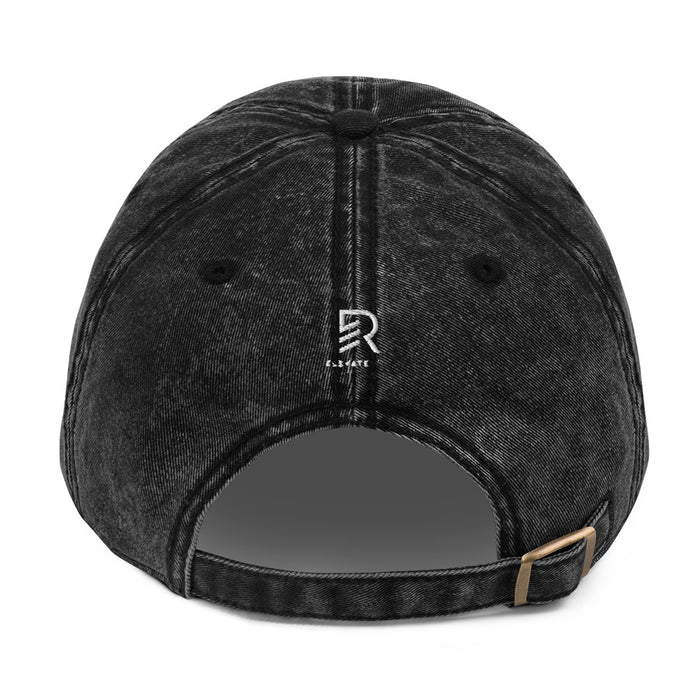 Vintage Black Cotton Twill Cap - Feed Your Focus