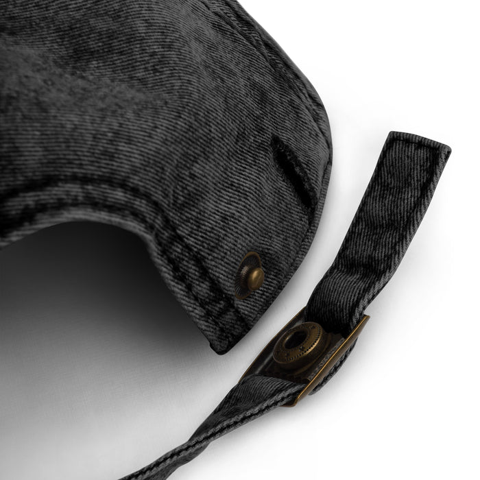 Vintage Black Cotton Twill Cap - Feed Your Focus