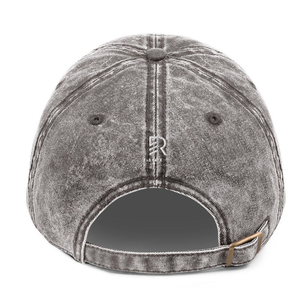 Vintage Charcoal Gray Cotton Twill Cap - Feed Your Focus