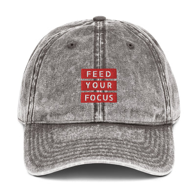 Vintage Charcoal Gray Cotton Twill Cap - Feed Your Focus