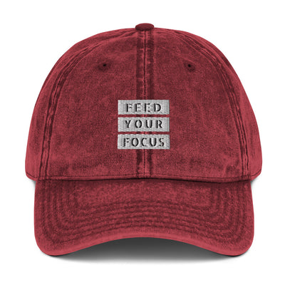 Vintage Maroon Cotton Twill Cap - Feed Your Focus