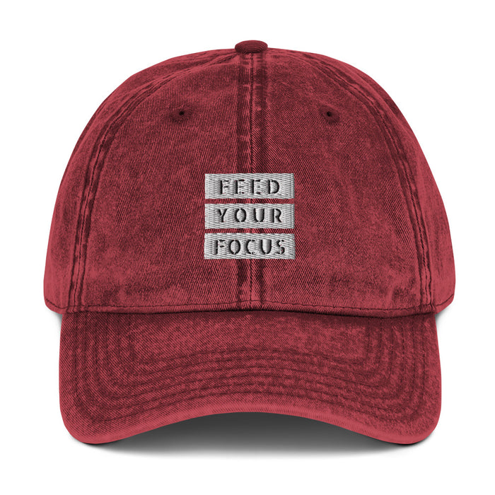 Vintage Maroon Cotton Twill Cap - Feed Your Focus
