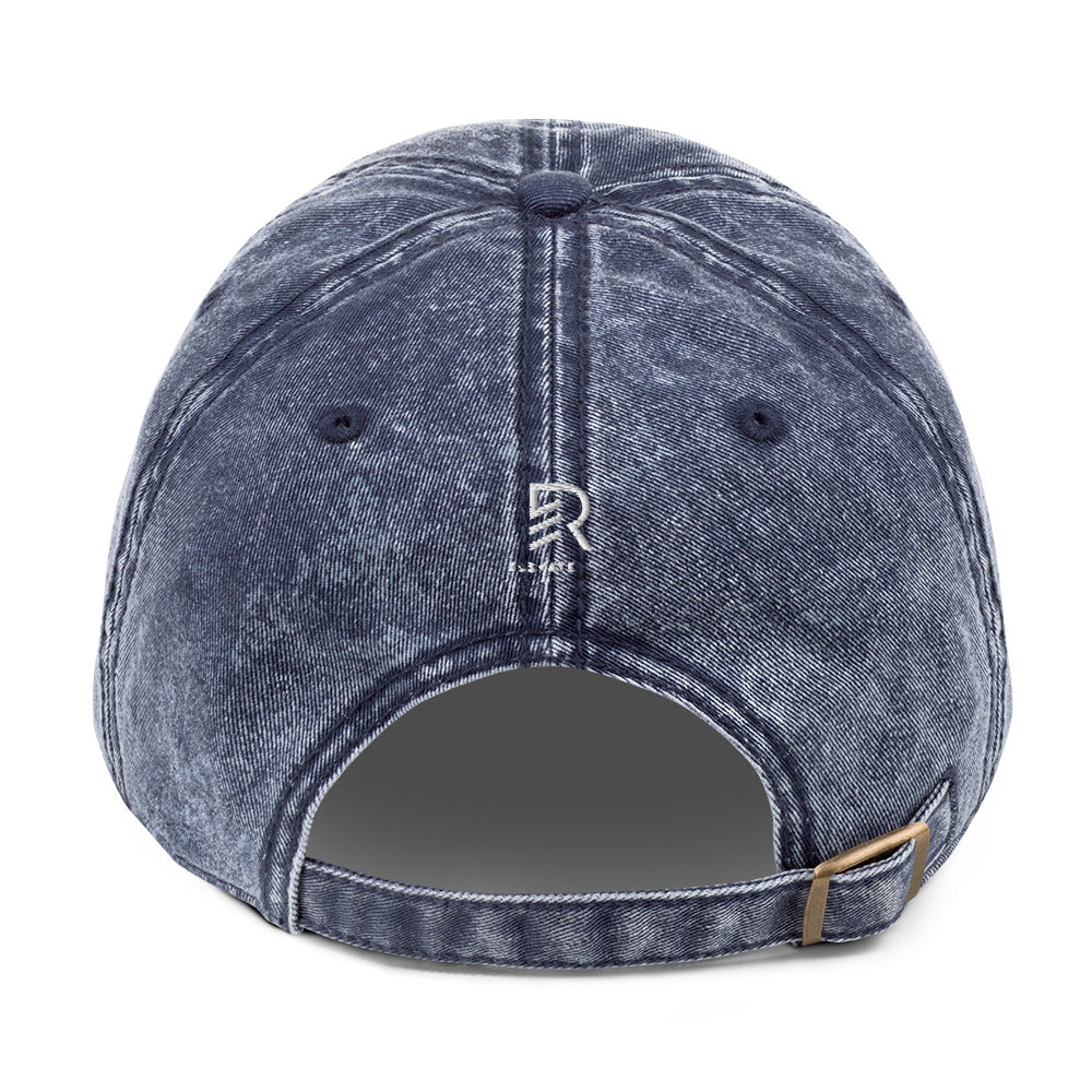 Vintage Navy Cotton Twill Cap - Feed Your Focus