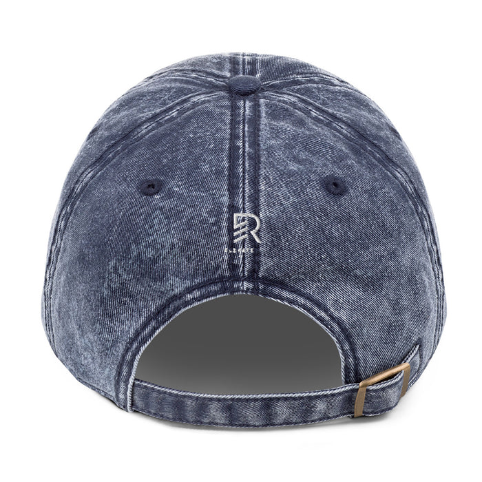 Vintage Navy Cotton Twill Cap - Feed Your Focus