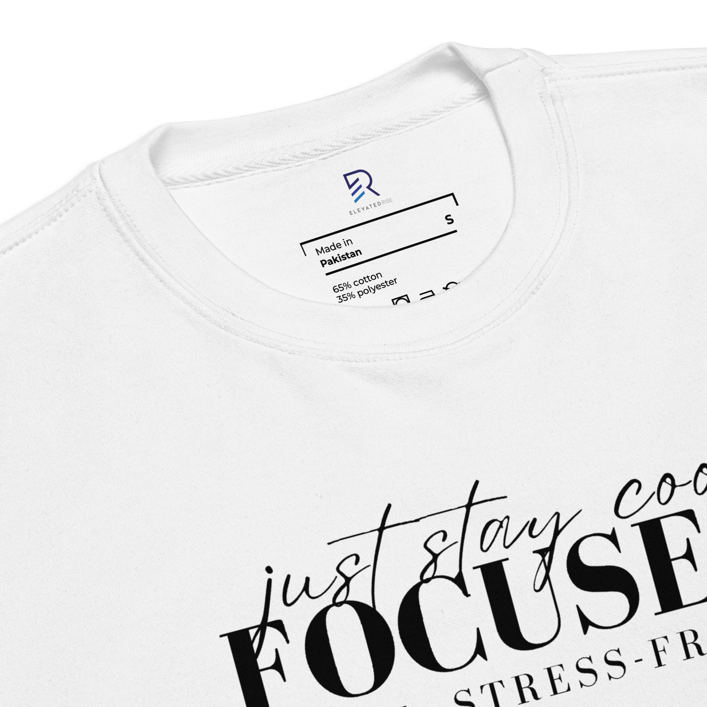 Women's Premium White Sweatshirt - Focus Live Stress-Free