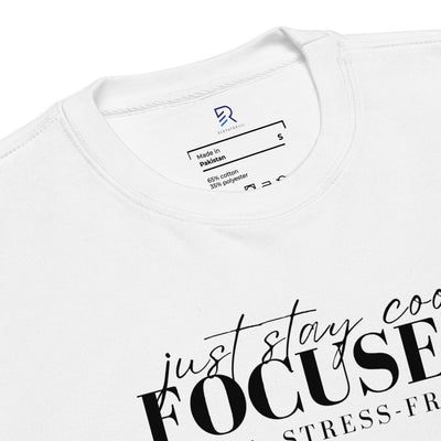 Women's Premium White Sweatshirt - Focus Live Stress-Free