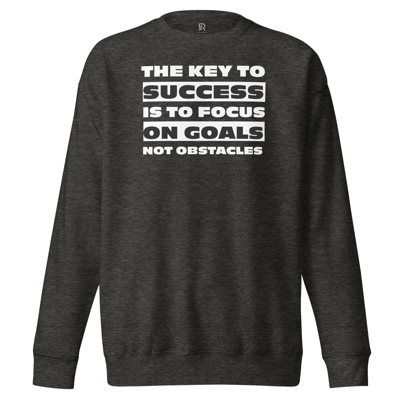 Women's Premium Charcoal Heather Sweatshirt - Focus on Goals