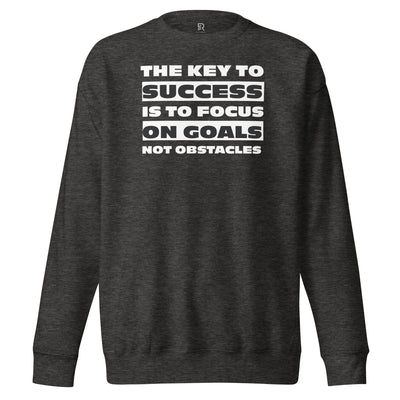 Women's Premium Charcoal Heather Sweatshirt - Focus on Goals