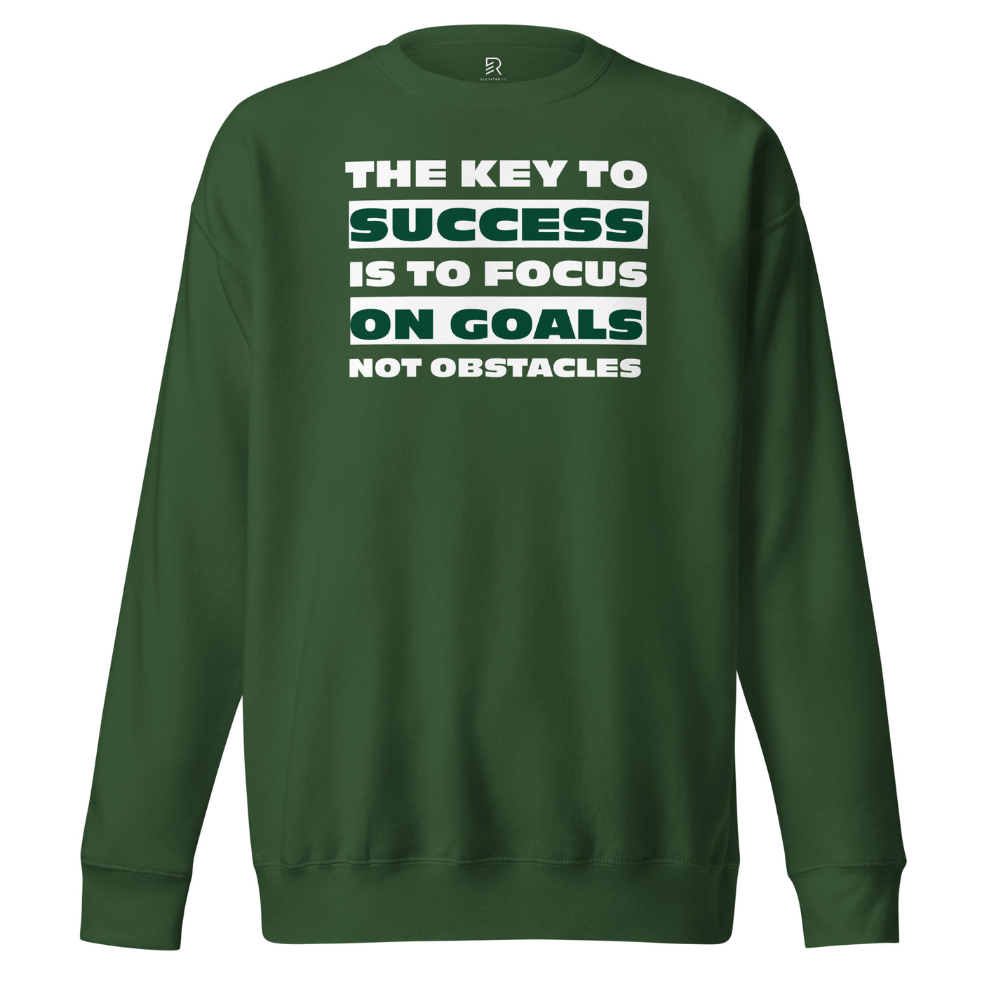 Women's Premium Green Sweatshirt - Focus on Goals