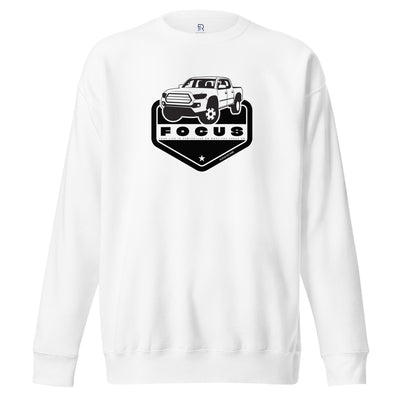 Women's Premium White Sweatshirt - Focus On