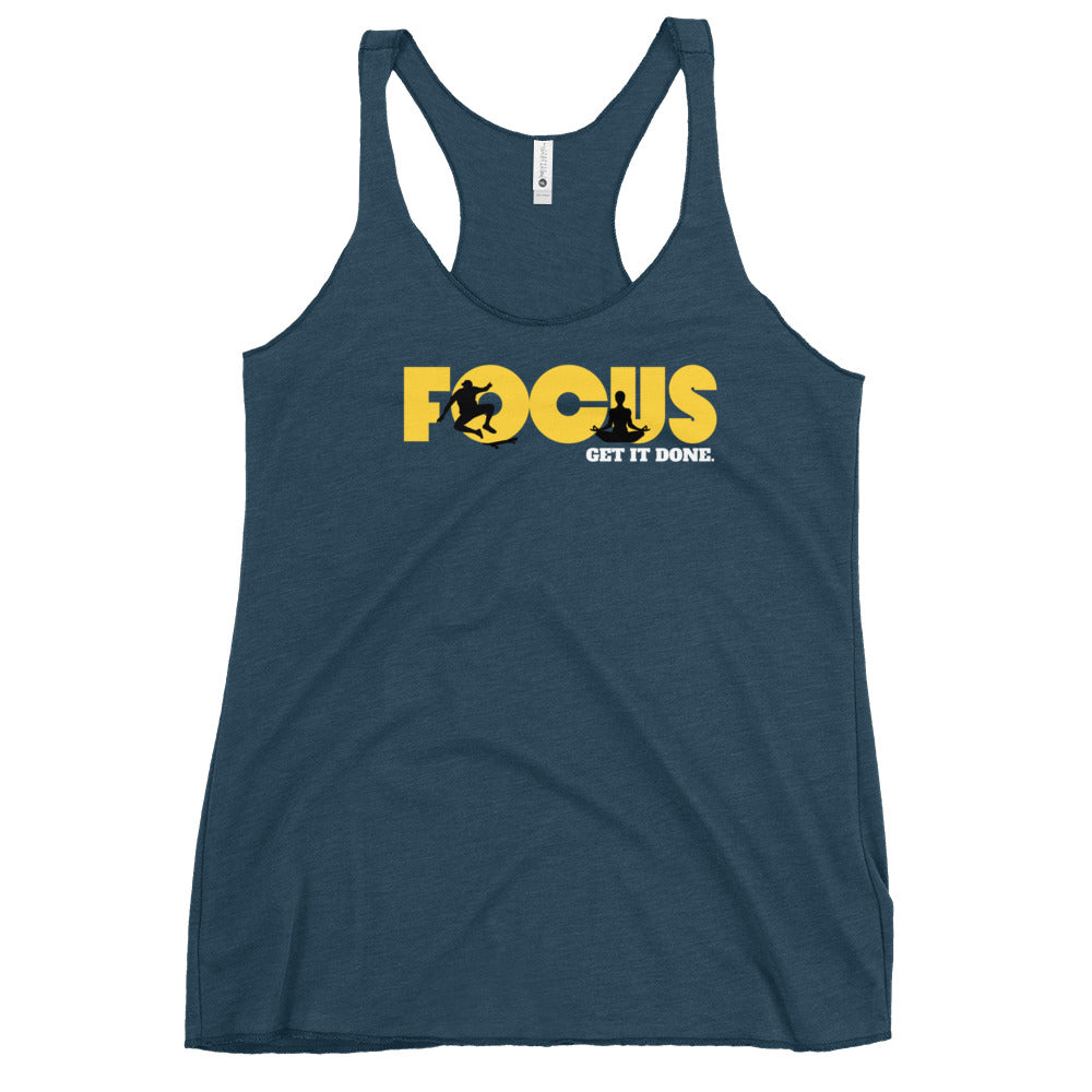 Women's Racerback Indigo Tank Top - Stay Focus Get It Done