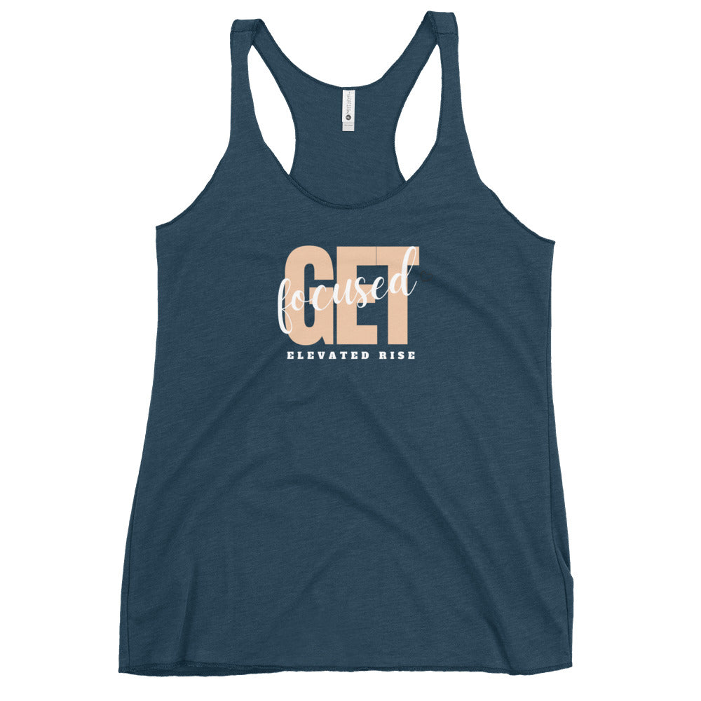 Women's Racerback Indigo Tank Top - Get Focused