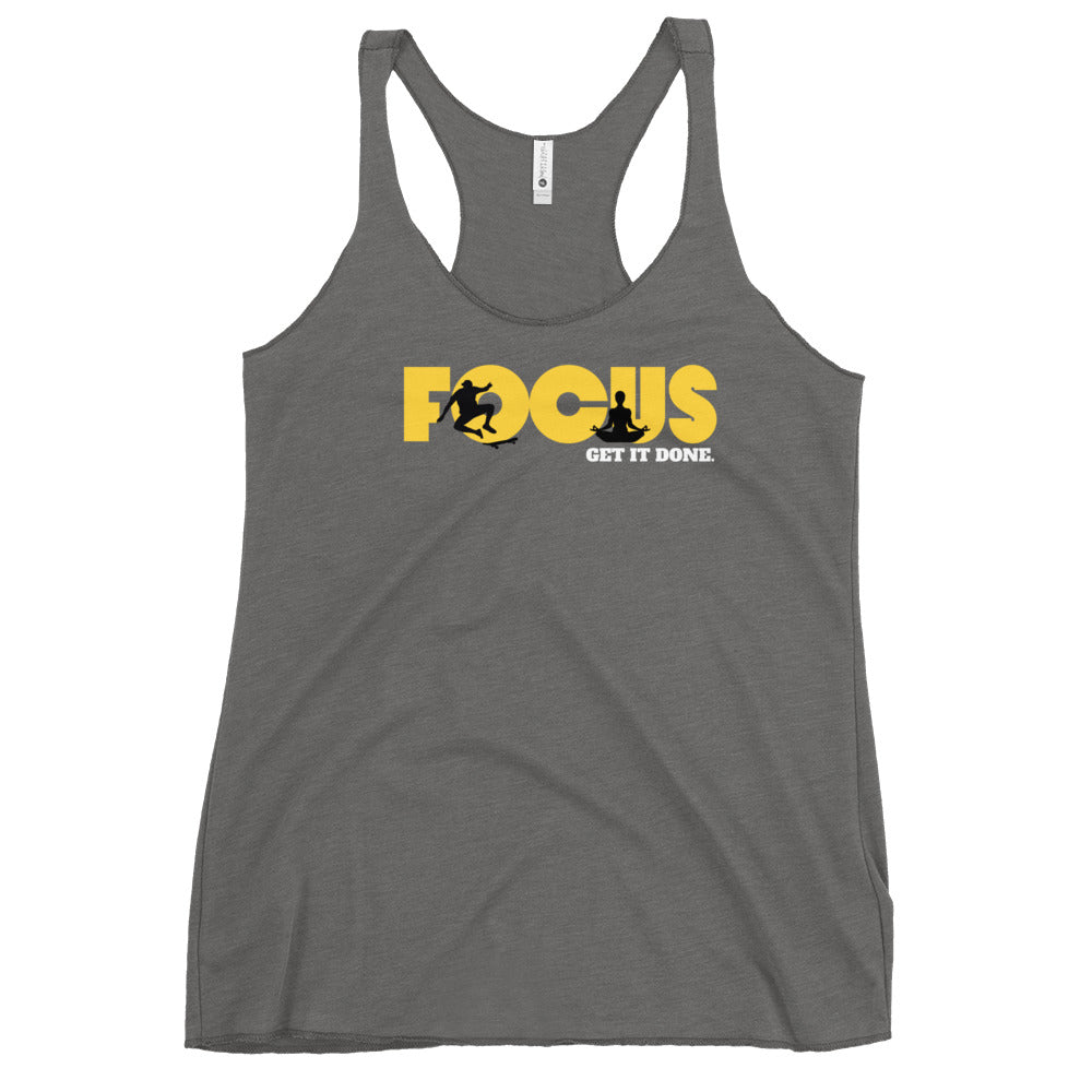 Women's Racerback Heather Tank Top - Stay Focus Get It Done