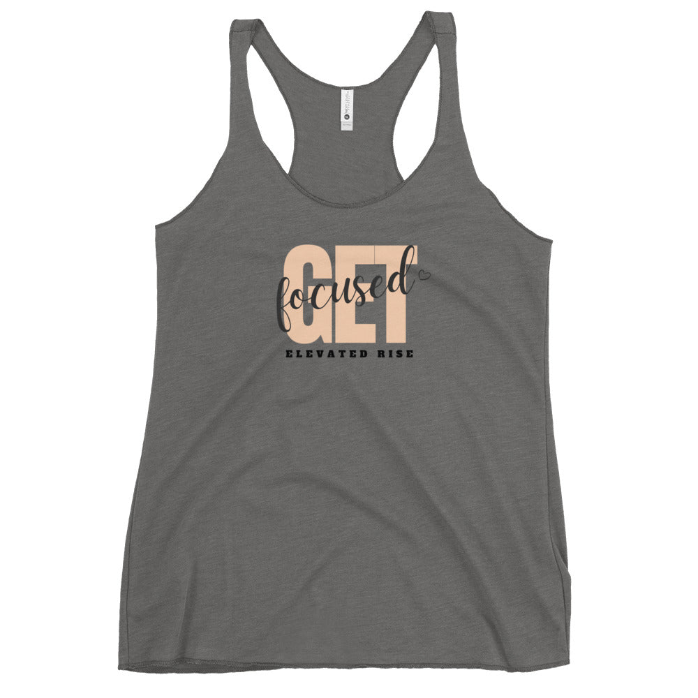 Women's Racerback Heather Tank Top - Get Focused