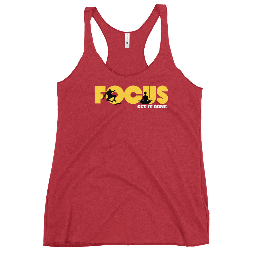 Women's Racerback Red Tank Top - Stay Focus Get It Done