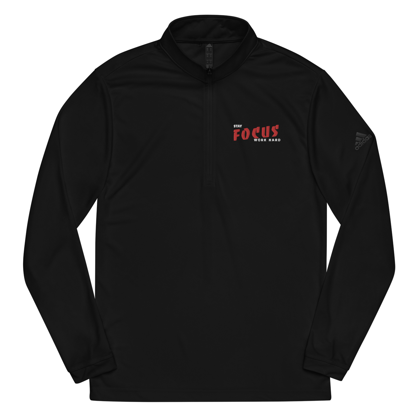 Adidas Black Quarter Zip Pullover - Stay Focus Work Hard