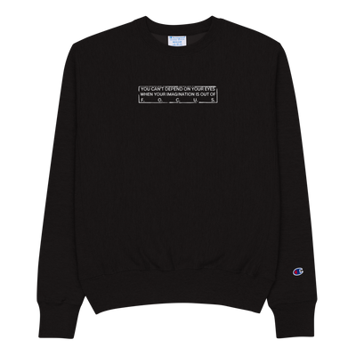Men’s Champion Embroidered Black Sweatshirt - Out of Focus